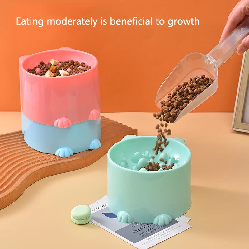 Cat And Dog Slow Feeder Bowl With Raised Neck Design