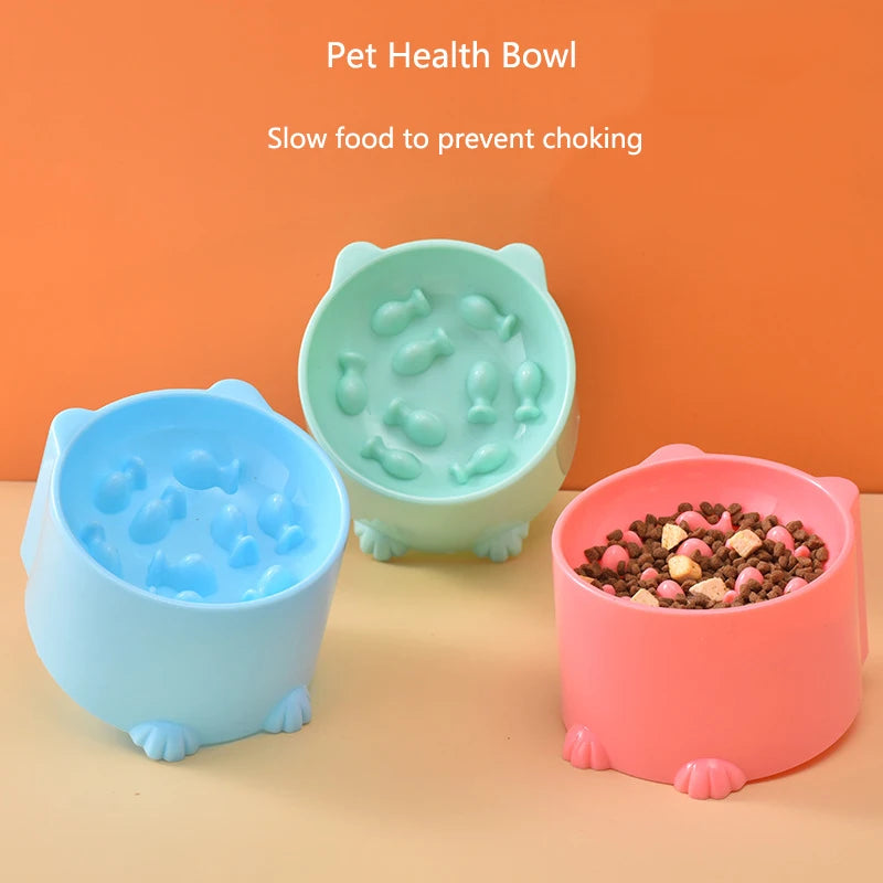 Cat And Dog Slow Feeder Bowl With Raised Neck Design