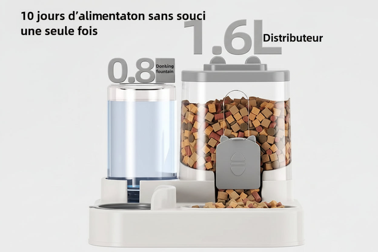 Automatic Pet Feeder And Water Bowl – Gravity Dual Dispenser