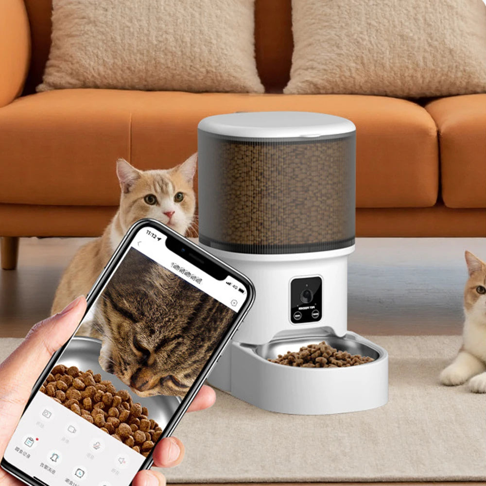 Camera Pet Feeder Color 4L Smart Automatic Pet Feeder With WiFi Control
