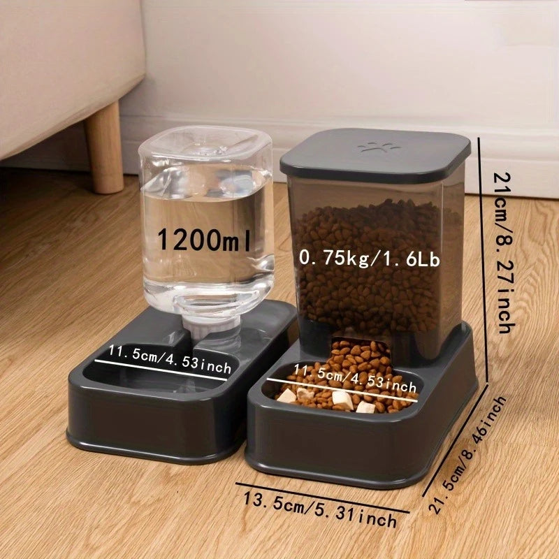 Automatic Pet Feeder and Water Dispenser Set for Cats